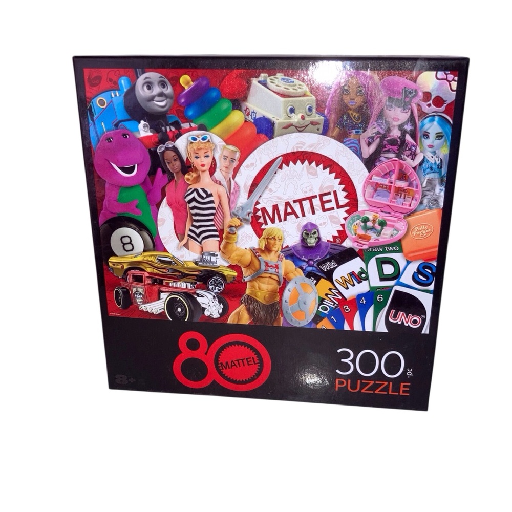 New Sealed Mattel 80th Anniversary 300-Piece Puzzle 80s Retro Barbie Uno Bratz